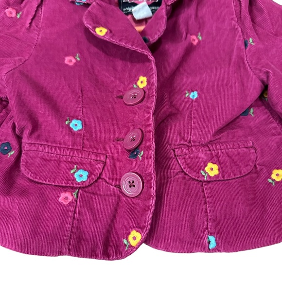 Vintage Baby gap jacket 12-18 months hot pink with floral pattern collared - Picture 9 of 9